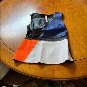 Bailey 44 Leather Colorblock top